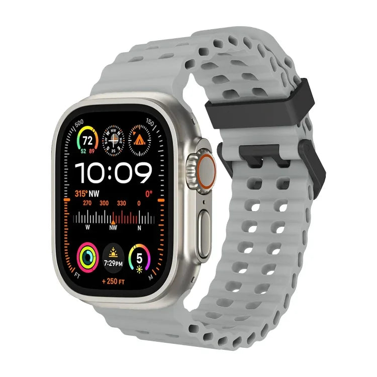Dây đồng hồ silicone lỗ đôi Ocean, Dành cho Apple Watch Ultra 49mm, Dành cho Apple Watch Series 8 45mm, Dành cho Apple Watch SE 2022 44mm