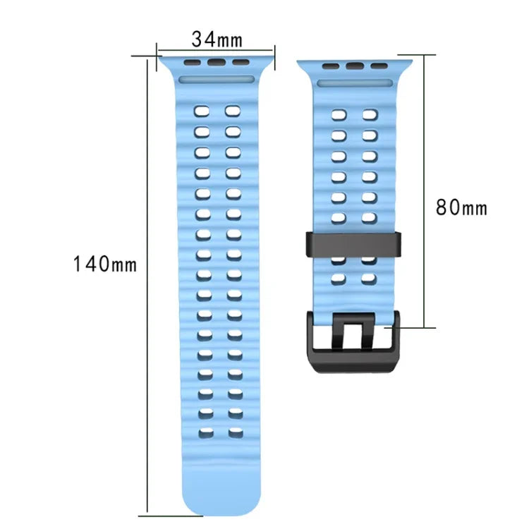 Dây đồng hồ silicone lỗ đôi Ocean, Dành cho Apple Watch Ultra 49mm, Dành cho Apple Watch Series 8 45mm, Dành cho Apple Watch SE 2022 44mm