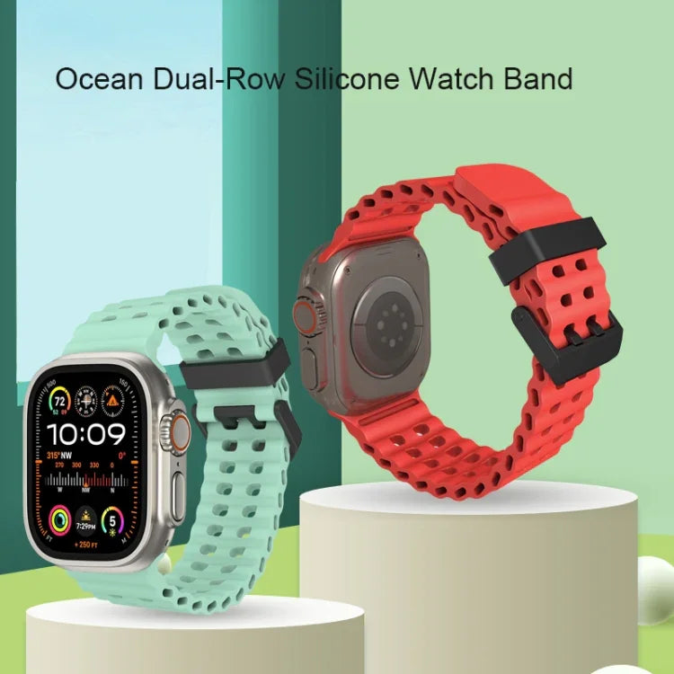 Dây đồng hồ silicone lỗ đôi Ocean, Dành cho Apple Watch Ultra 49mm, Dành cho Apple Watch Series 8 45mm, Dành cho Apple Watch SE 2022 44mm
