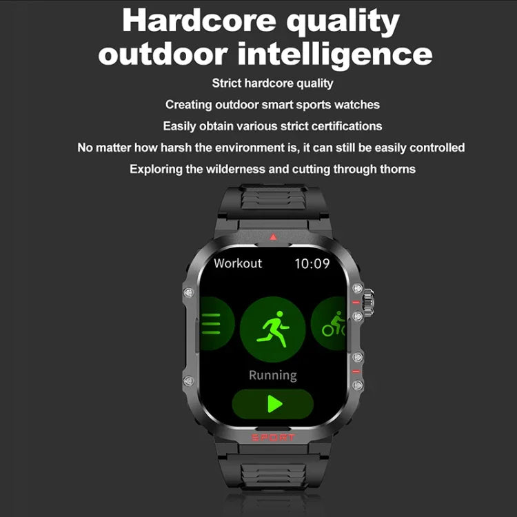 G45 Đồng hồ thông minh chống nước 10m màn hình 2.01 inch Dây silicone, Hỗ trợ đèn pin / gọi Bluetooth / HRV