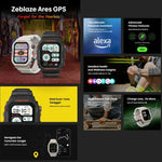 Zeblaze Ares Đồng hồ thông minh GPS bền bỉ, Hỗ trợ đo nhịp tim / oxy máu Pulse Ox
