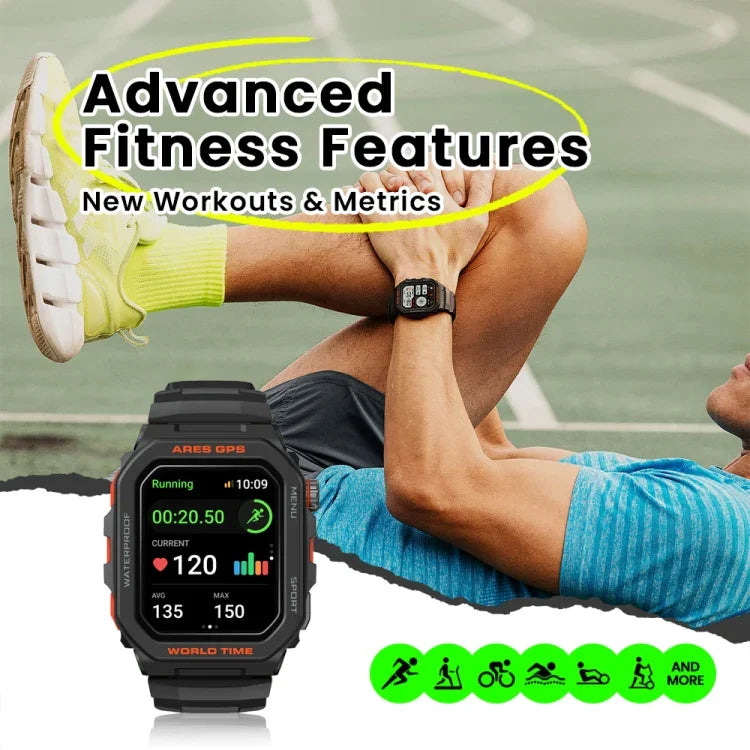 Zeblaze Ares Đồng hồ thông minh GPS bền bỉ, Hỗ trợ đo nhịp tim / oxy máu Pulse Ox