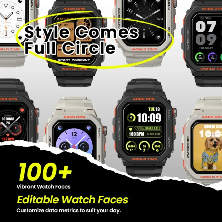 Zeblaze Ares Đồng hồ thông minh GPS bền bỉ, Hỗ trợ đo nhịp tim / oxy máu Pulse Ox