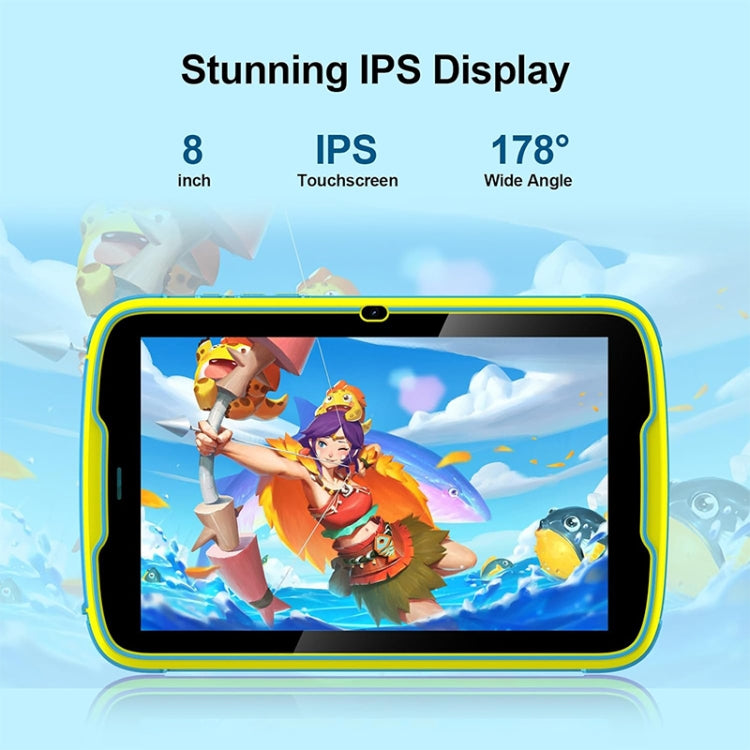Máy tính bảng UNIWA Boxchip Tab 8 WiFi cho trẻ em, màn hình 8 inch, Android 13, CPU Allwinner A523 Octa Core, hỗ trợ Google Play, 4GB+64GB