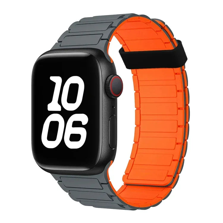 Dây đồng hồ silicone vòng nam châm ba hạt, Dành cho Apple Watch Series 9 45mm