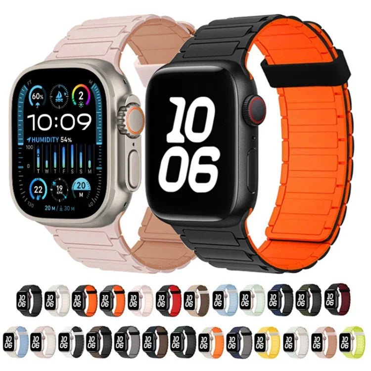 Dây đồng hồ silicone vòng nam châm ba hạt, Dành cho Apple Watch SE 2022 40mm