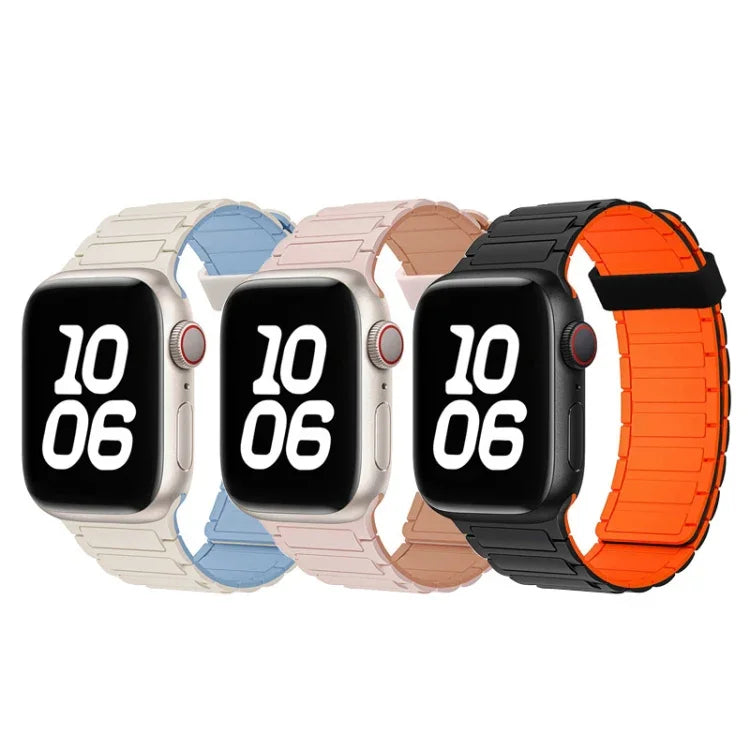 Dây đồng hồ silicone vòng nam châm ba hạt, Dành cho Apple Watch SE 40mm