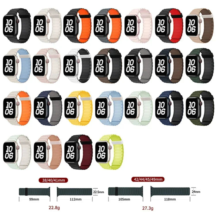 Dây đồng hồ silicone vòng nam châm ba hạt, Dành cho Apple Watch Series 6 44mm