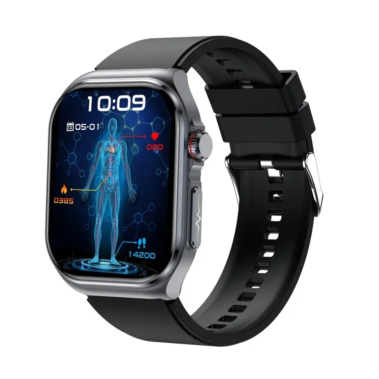 ET585 Đồng hồ thông minh dây silicone 2.04 inch chống nước IP68, Hỗ trợ đo ECG / thành phần máu