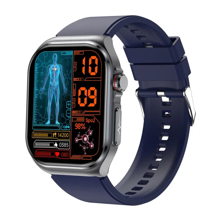 ET585 Đồng hồ thông minh dây silicone 2.04 inch chống nước IP68, Hỗ trợ đo ECG / thành phần máu