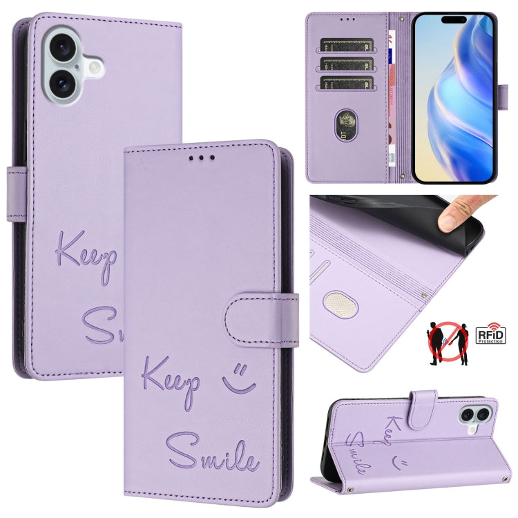 Ốp điện thoại da dập nổi nụ cười có RFID, dành cho iPhone 17 Pro Max, dành cho iPhone 17 Pro, dành cho iPhone 17, dành cho iPhone Air, dành cho iPhone SE 2024, dành cho iPhone 16 Pro Max, dành cho iPhone 16 Pro, dành cho iPhone 16 Plus