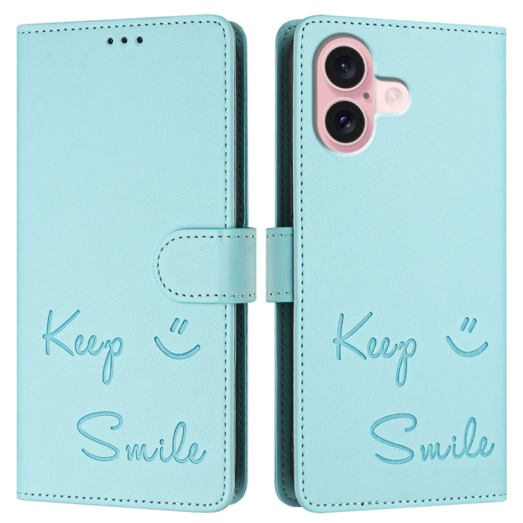 Ốp điện thoại da RFID dập nổi nụ cười, dành cho iPhone 16, iPhone 15 Pro Max, iPhone 15 Pro, iPhone 15 Plus, iPhone 15, iPhone 14 Plus, iPhone 14 / 13, iPhone 14 Pro