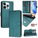Ốp điện thoại da RFID dập nổi nụ cười, dành cho iPhone 16, iPhone 15 Pro Max, iPhone 15 Pro, iPhone 15 Plus, iPhone 15, iPhone 14 Plus, iPhone 14 / 13, iPhone 14 Pro