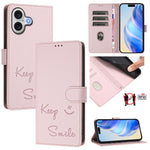 Ốp điện thoại da dập nổi nụ cười có RFID, dành cho iPhone 17 Pro Max, dành cho iPhone 17 Pro, dành cho iPhone 17, dành cho iPhone Air, dành cho iPhone SE 2024, dành cho iPhone 16 Pro Max, dành cho iPhone 16 Pro, dành cho iPhone 16 Plus