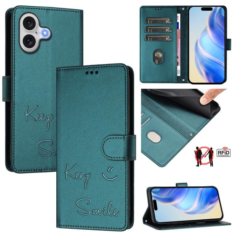 Ốp điện thoại da dập nổi nụ cười có RFID, dành cho iPhone 17 Pro Max, dành cho iPhone 17 Pro, dành cho iPhone 17, dành cho iPhone Air, dành cho iPhone SE 2024, dành cho iPhone 16 Pro Max, dành cho iPhone 16 Pro, dành cho iPhone 16 Plus