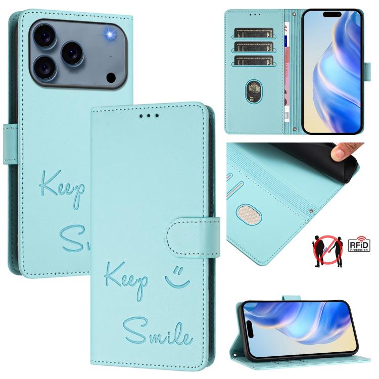 Ốp điện thoại da dập nổi nụ cười có RFID, dành cho iPhone 17 Pro Max, dành cho iPhone 17 Pro, dành cho iPhone 17, dành cho iPhone Air, dành cho iPhone SE 2024, dành cho iPhone 16 Pro Max, dành cho iPhone 16 Pro, dành cho iPhone 16 Plus