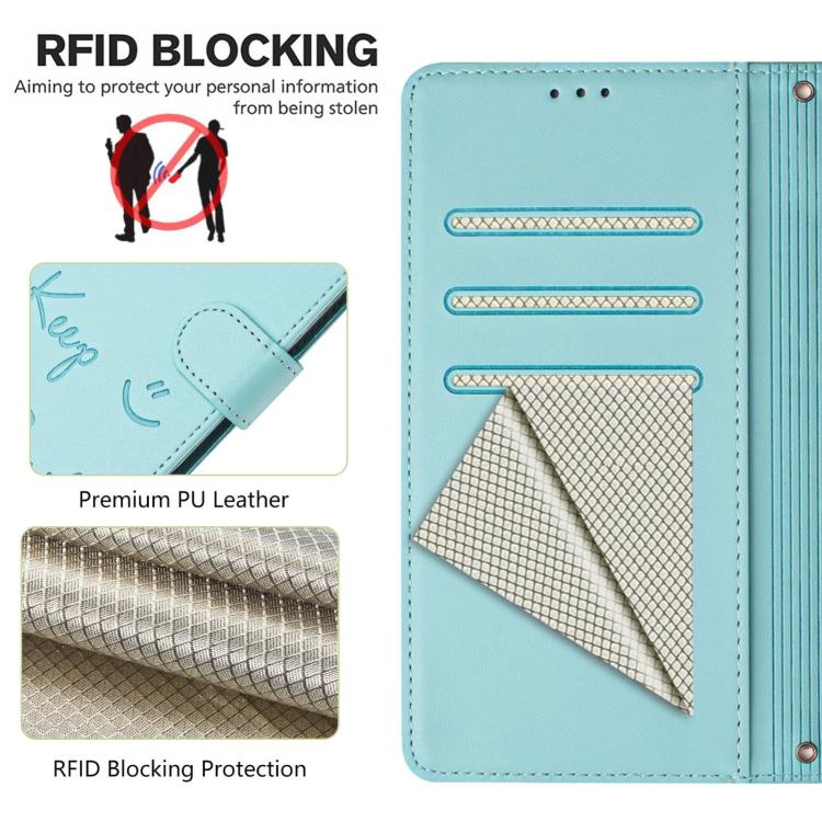 Ốp điện thoại da dập nổi nụ cười có RFID, dành cho iPhone 17 Pro Max, dành cho iPhone 17 Pro, dành cho iPhone 17, dành cho iPhone Air, dành cho iPhone SE 2024, dành cho iPhone 16 Pro Max, dành cho iPhone 16 Pro, dành cho iPhone 16 Plus