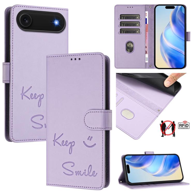 Ốp điện thoại da dập nổi nụ cười có RFID, dành cho iPhone 17 Pro Max, dành cho iPhone 17 Pro, dành cho iPhone 17, dành cho iPhone Air, dành cho iPhone SE 2024, dành cho iPhone 16 Pro Max, dành cho iPhone 16 Pro, dành cho iPhone 16 Plus