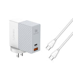 Bộ sạc du lịch LDNIO A2620C PD3.0 65W USB với cáp Type-C to Type-C, phích cắm EU, phích cắm US, phích cắm UK