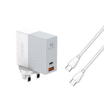 Bộ sạc du lịch LDNIO A2620C PD3.0 65W USB với cáp Type-C to Type-C, phích cắm EU, phích cắm US, phích cắm UK