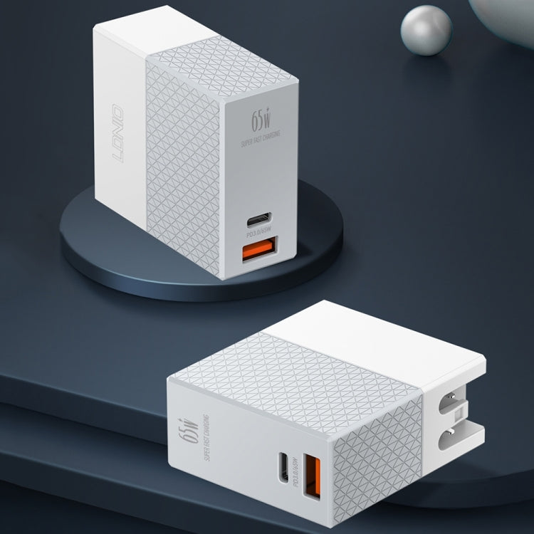 Bộ sạc du lịch LDNIO A2620C PD3.0 65W USB với cáp Type-C to Type-C, phích cắm EU, phích cắm US, phích cắm UK