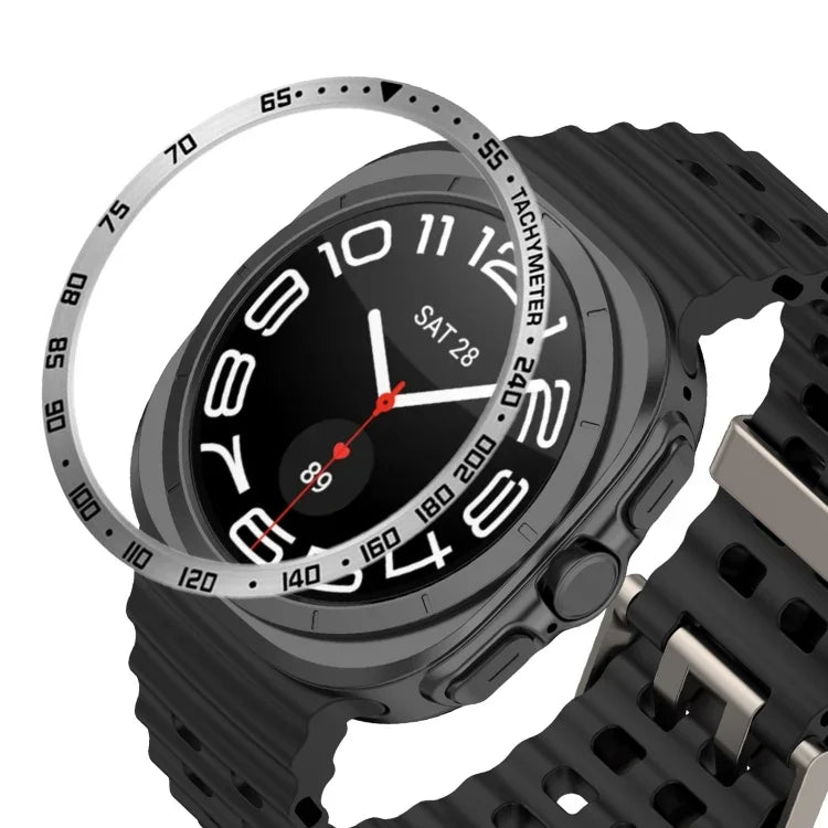 Vòng viền thép không gỉ mặt đồng hồ thông minh kiểu E, Dành cho Samsung Galaxy Watch Ultra 47mm, Dành cho Samsung Galaxy Watch 7 44mm, Dành cho Samsung Galaxy Watch 7 40mm