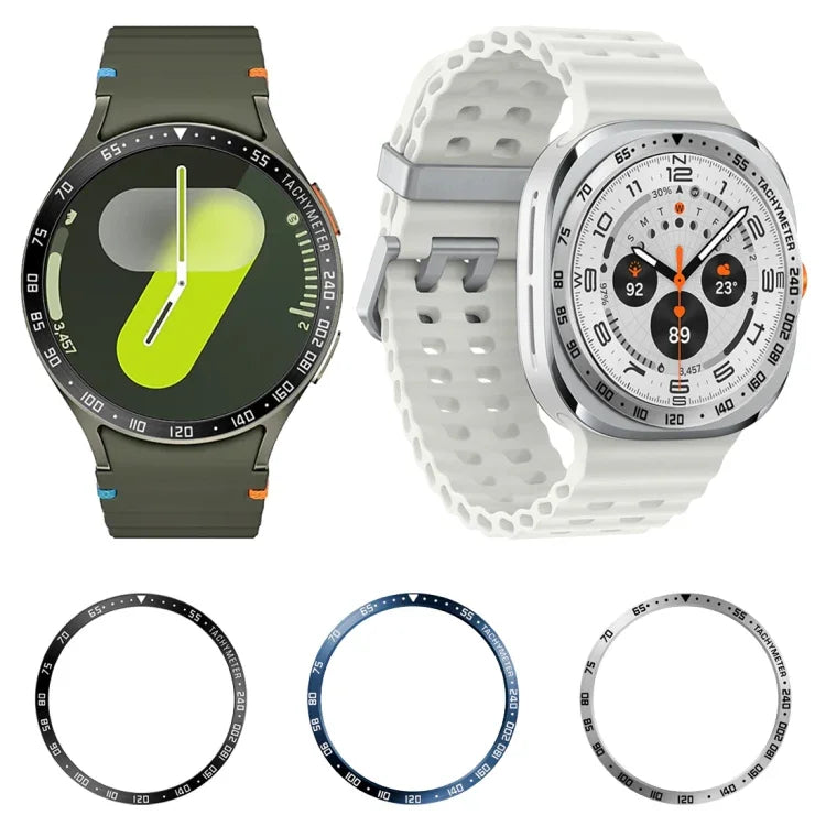 Vòng viền thép không gỉ mặt đồng hồ thông minh kiểu E, Dành cho Samsung Galaxy Watch Ultra 47mm, Dành cho Samsung Galaxy Watch 7 44mm, Dành cho Samsung Galaxy Watch 7 40mm