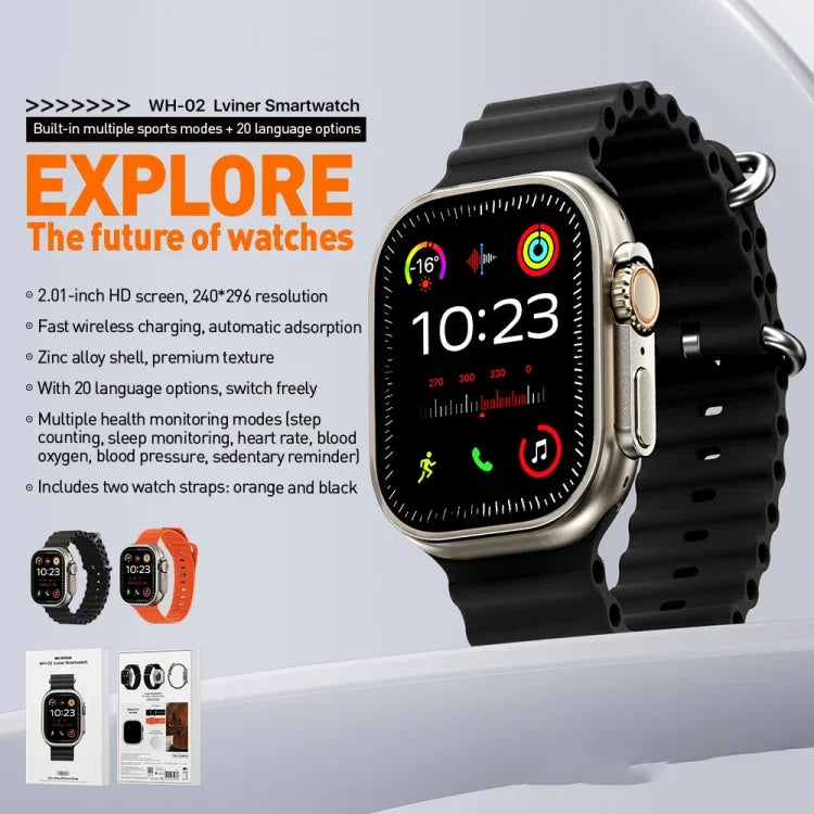 Đồng hồ thông minh WK WH-02 Traveler 2.01 inch Hỗ trợ theo dõi oxy trong máu