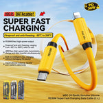 WK WDC-29 cáp dữ liệu sạc nhanh silicone chính hãng đàn hồi 1m PD30W Type-C sang 8 Pin, WDC-29