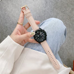 Dây đeo thay thế da thật khóa bạc, Dành cho Samsung Galaxy Watch3 45mm, Dành cho Samsung Galaxy Watch3 41mm