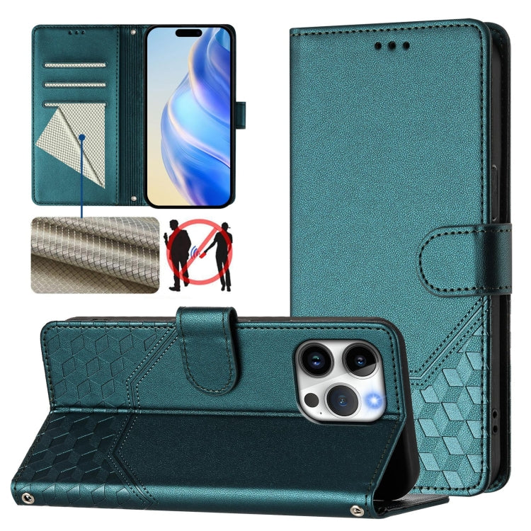 Ốp lưng điện thoại da dập nổi tổ ong chống RFID, dành cho iPhone 17e / 16e, iPhone 17 Pro Max, iPhone 17 Pro, iPhone 17, iPhone Air, iPhone 16 Pro Max, iPhone 16 Pro, iPhone 16 Plus