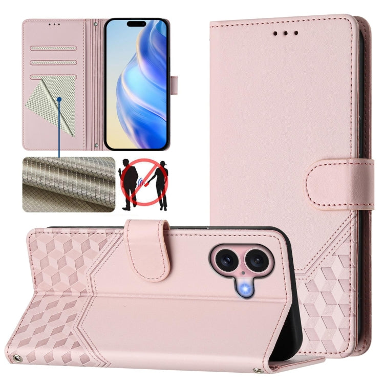 Ốp lưng điện thoại da dập nổi tổ ong chống RFID, dành cho iPhone 17e / 16e, iPhone 17 Pro Max, iPhone 17 Pro, iPhone 17, iPhone Air, iPhone 16 Pro Max, iPhone 16 Pro, iPhone 16 Plus