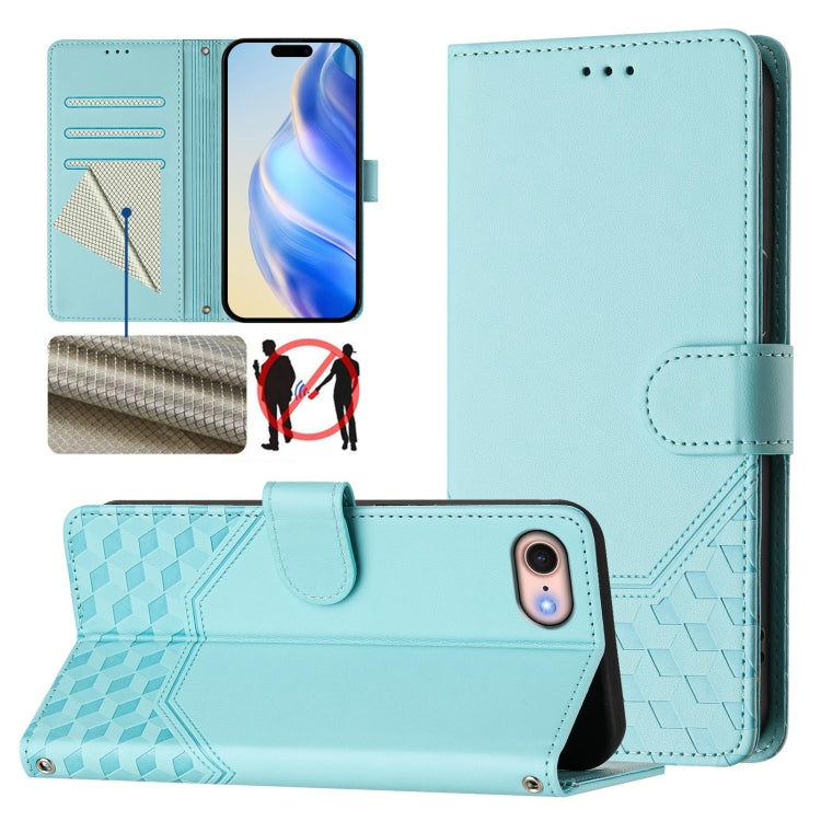 Ốp điện thoại da chống trộm RFID họa tiết tổ ong nổi, dành cho iPhone 14 Pro Max, iPhone SE 2022 / 2020 / 8 / 7, iPhone 13 Pro Max, iPhone 13 Pro, iPhone 13 mini, iPhone 12 / 12 Pro, iPhone 12 Pro Max, iPhone 12 mini