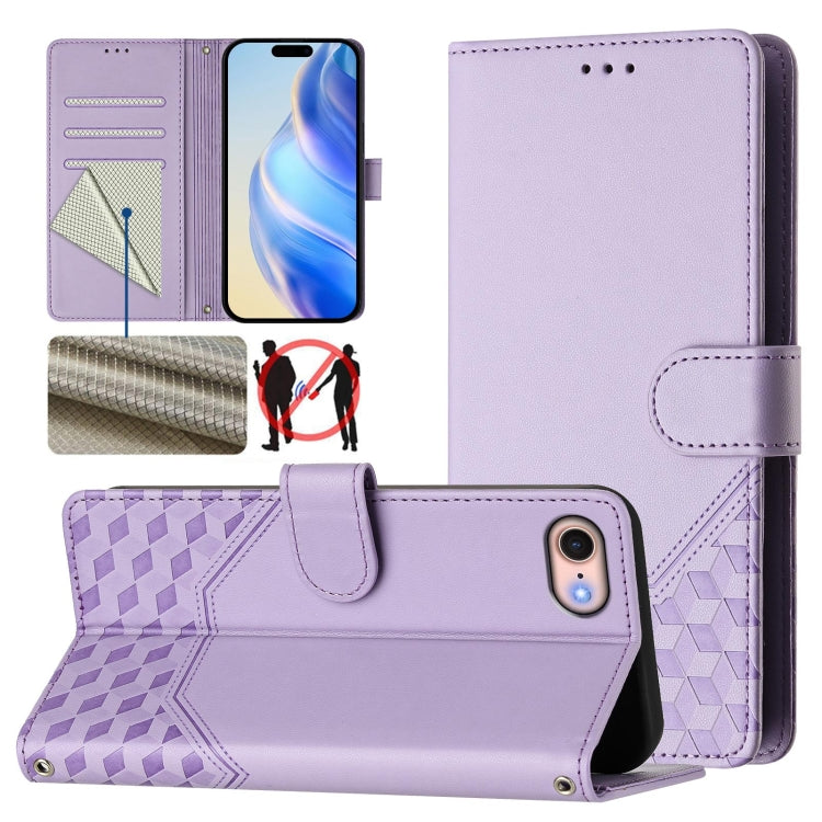 Ốp điện thoại da chống trộm RFID họa tiết tổ ong nổi, dành cho iPhone 14 Pro Max, iPhone SE 2022 / 2020 / 8 / 7, iPhone 13 Pro Max, iPhone 13 Pro, iPhone 13 mini, iPhone 12 / 12 Pro, iPhone 12 Pro Max, iPhone 12 mini