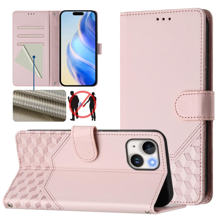 Ốp điện thoại da chống trộm RFID họa tiết tổ ong nổi, dành cho iPhone 14 Pro Max, iPhone SE 2022 / 2020 / 8 / 7, iPhone 13 Pro Max, iPhone 13 Pro, iPhone 13 mini, iPhone 12 / 12 Pro, iPhone 12 Pro Max, iPhone 12 mini