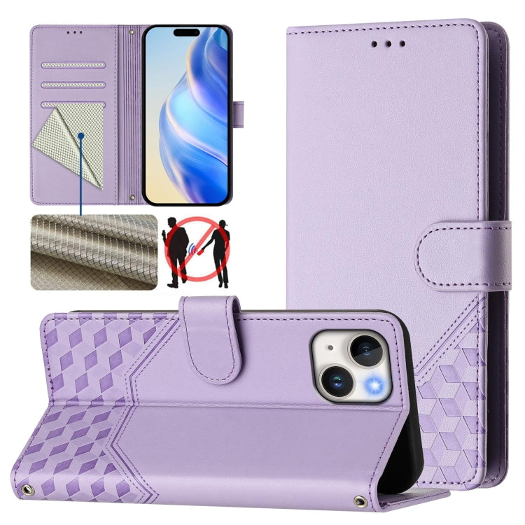 Ốp điện thoại da chống trộm RFID họa tiết tổ ong nổi, dành cho iPhone 14 Pro Max, iPhone SE 2022 / 2020 / 8 / 7, iPhone 13 Pro Max, iPhone 13 Pro, iPhone 13 mini, iPhone 12 / 12 Pro, iPhone 12 Pro Max, iPhone 12 mini