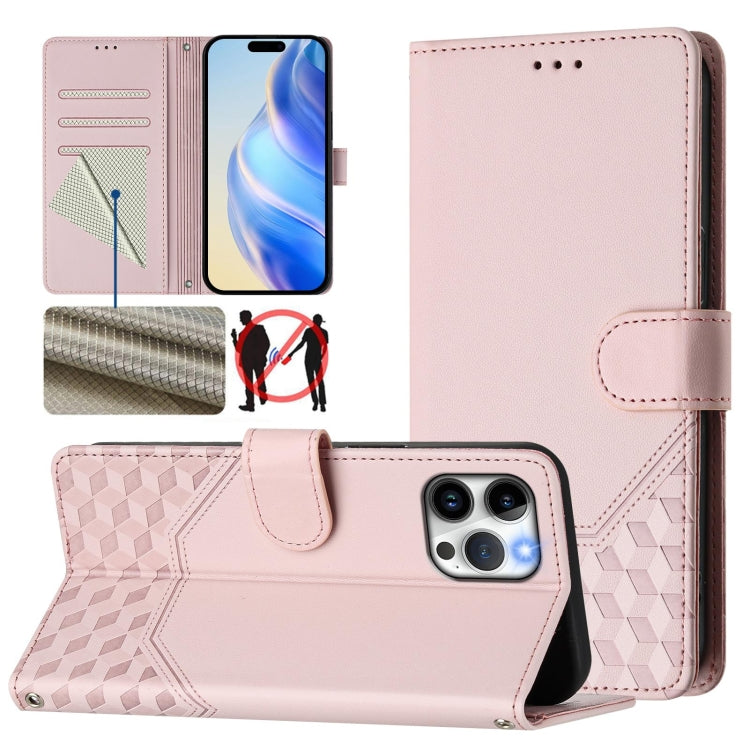 Ốp điện thoại da chống trộm RFID họa tiết tổ ong nổi, dành cho iPhone 14 Pro Max, iPhone SE 2022 / 2020 / 8 / 7, iPhone 13 Pro Max, iPhone 13 Pro, iPhone 13 mini, iPhone 12 / 12 Pro, iPhone 12 Pro Max, iPhone 12 mini