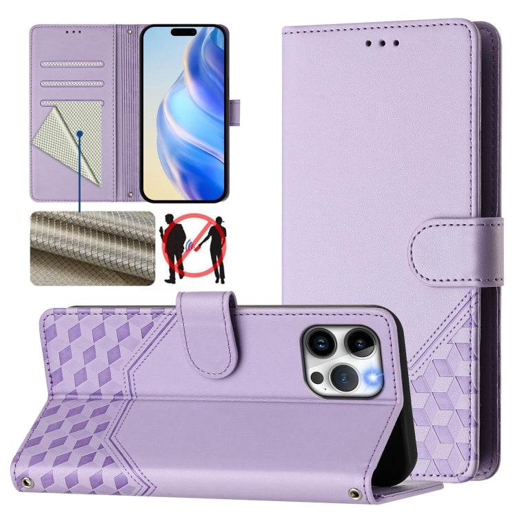 Ốp điện thoại da chống trộm RFID họa tiết tổ ong nổi, dành cho iPhone 14 Pro Max, iPhone SE 2022 / 2020 / 8 / 7, iPhone 13 Pro Max, iPhone 13 Pro, iPhone 13 mini, iPhone 12 / 12 Pro, iPhone 12 Pro Max, iPhone 12 mini