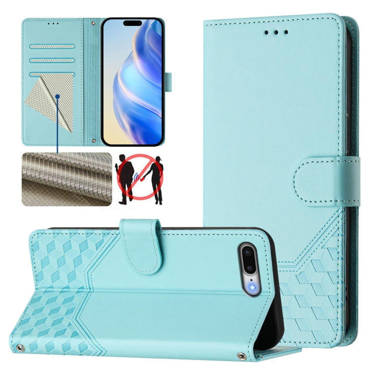 Ốp điện thoại da chống trộm RFID họa tiết tổ ong nổi, dành cho iPhone 11 Pro Max, iPhone 11, iPhone 11 Pro, iPhone X / XS, iPhone XR, iPhone XS Max, iPhone 8 Plus / 7 Plus