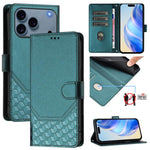 Ốp lưng điện thoại da dập nổi tổ ong chống RFID, dành cho iPhone 17e / 16e, iPhone 17 Pro Max, iPhone 17 Pro, iPhone 17, iPhone Air, iPhone 16 Pro Max, iPhone 16 Pro, iPhone 16 Plus