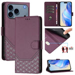 Ốp lưng điện thoại da dập nổi tổ ong chống RFID, dành cho iPhone 17e / 16e, iPhone 17 Pro Max, iPhone 17 Pro, iPhone 17, iPhone Air, iPhone 16 Pro Max, iPhone 16 Pro, iPhone 16 Plus