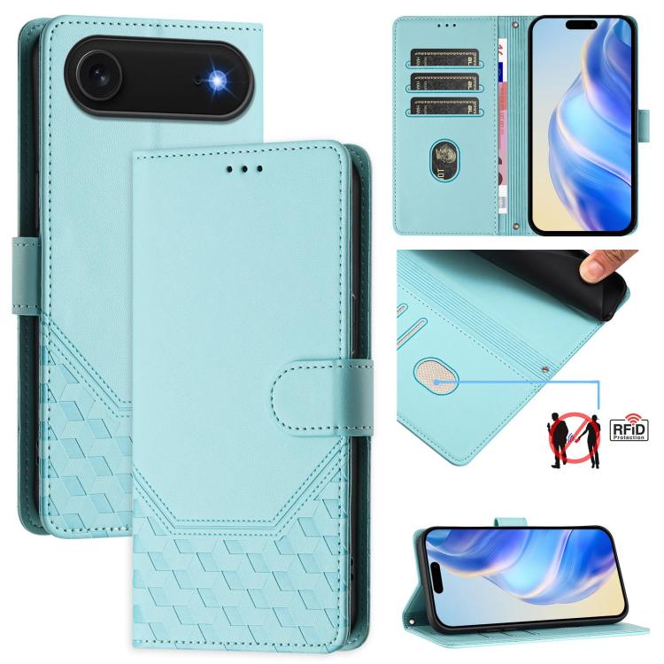 Ốp lưng điện thoại da dập nổi tổ ong chống RFID, dành cho iPhone 17e / 16e, iPhone 17 Pro Max, iPhone 17 Pro, iPhone 17, iPhone Air, iPhone 16 Pro Max, iPhone 16 Pro, iPhone 16 Plus