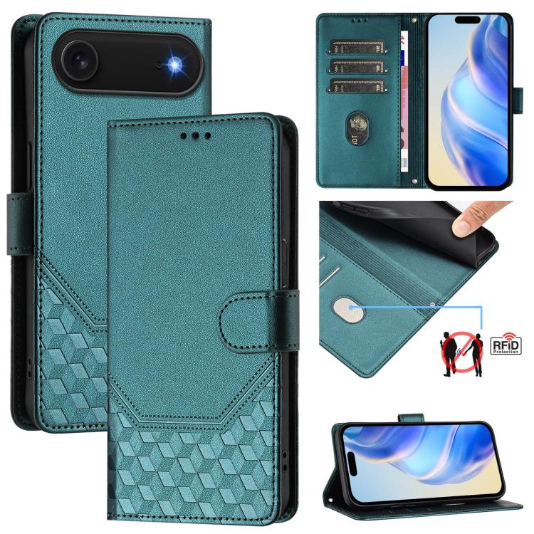 Ốp lưng điện thoại da dập nổi tổ ong chống RFID, dành cho iPhone 17e / 16e, iPhone 17 Pro Max, iPhone 17 Pro, iPhone 17, iPhone Air, iPhone 16 Pro Max, iPhone 16 Pro, iPhone 16 Plus