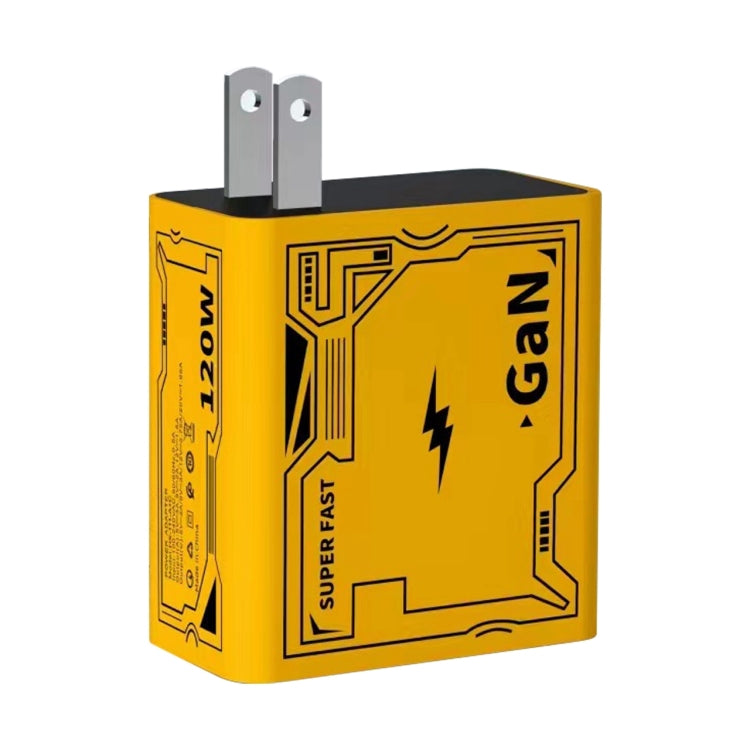 HX111 Sạc siêu nhanh USB 120W, Type-C GaN, phích cắm US, phích cắm EU, phích cắm UK