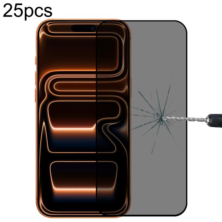 25pcs Full Cover Anti-spy Silk Screen Tempered Glass Film, For iPhone 17 Pro Max, For iPhone 17 Pro, For iPhone 17, For iPhone Air, For iPhone 16 Pro Max, For iPhone 16 Pro, For iPhone 16 Plus, For iPhone 16