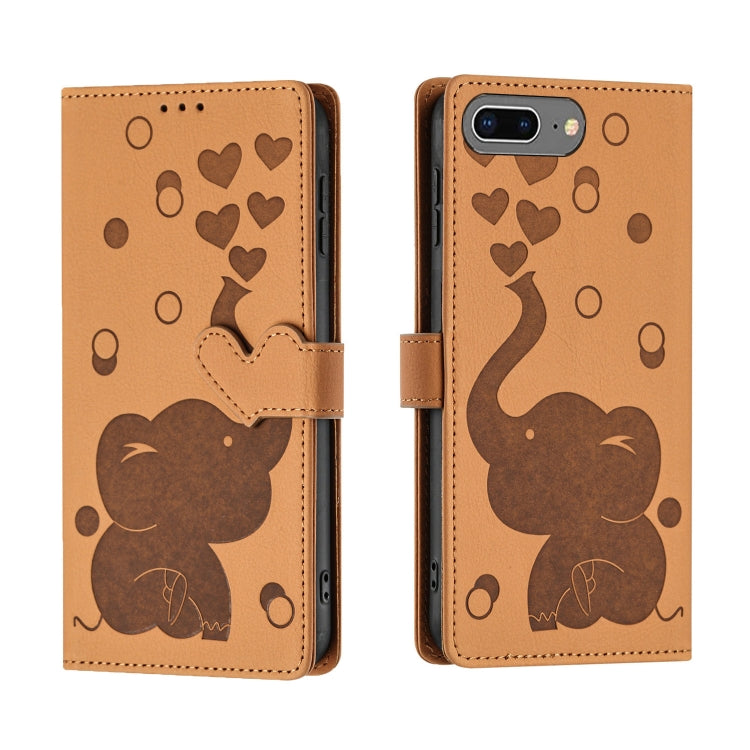 Ốp lưng điện thoại da dập nổi hình voi hoạt hình, dành cho iPhone XR, iPhone XS Max, iPhone 8 Plus / 7 Plus