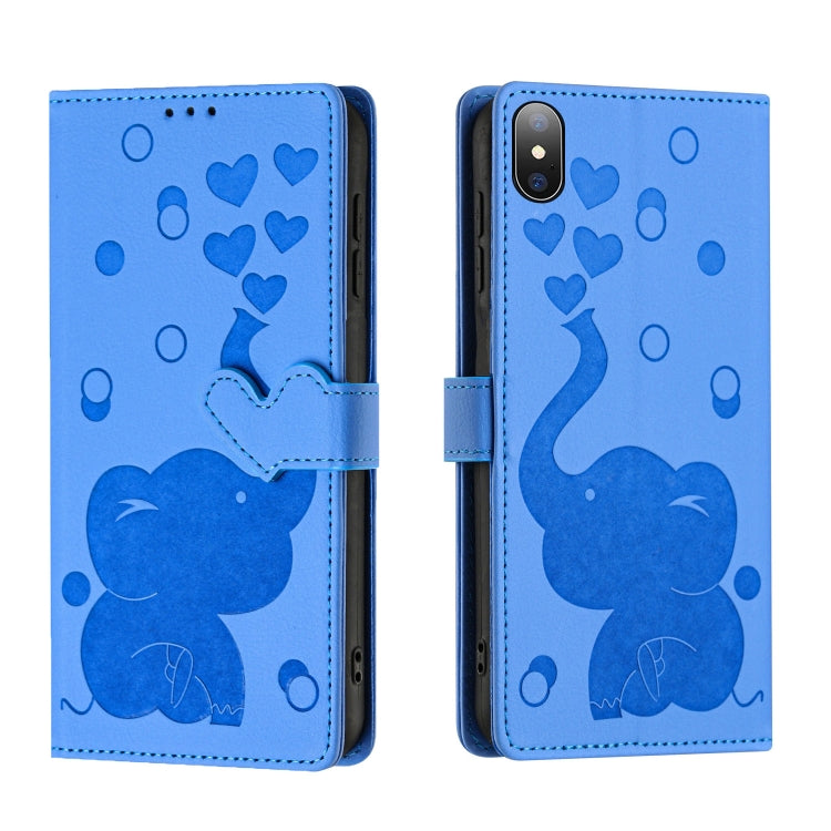 Ốp lưng điện thoại da dập nổi hình voi hoạt hình, dành cho iPhone XR, iPhone XS Max, iPhone 8 Plus / 7 Plus