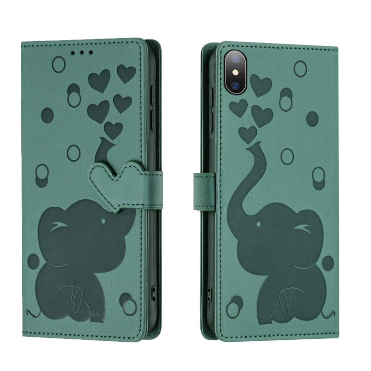Ốp lưng điện thoại da dập nổi hình voi hoạt hình, dành cho iPhone XR, iPhone XS Max, iPhone 8 Plus / 7 Plus