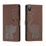 Ốp lưng điện thoại da dập nổi hình voi hoạt hình, dành cho iPhone XR, iPhone XS Max, iPhone 8 Plus / 7 Plus