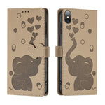 Ốp lưng điện thoại da dập nổi hình voi hoạt hình, dành cho iPhone XR, iPhone XS Max, iPhone 8 Plus / 7 Plus
